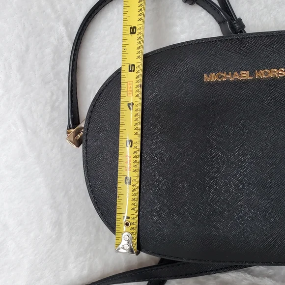 Michael Kors Set Travel Saffiano Leather Crossbody Bag Black - Picture 9 of 13